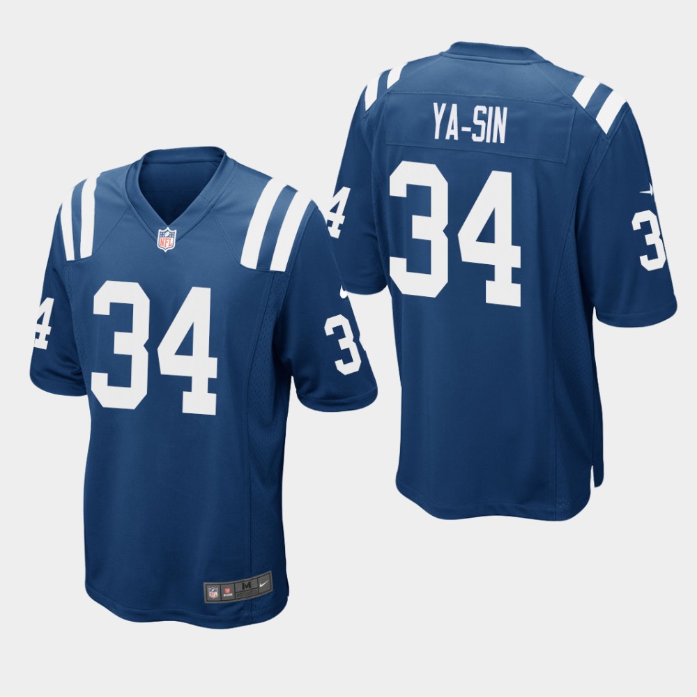 Men's Indianapolis Colts #34 Rock Ya-sin Royal Blue NFL Game Jersey